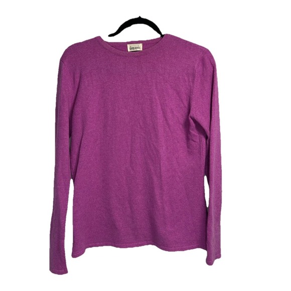 Diane Snyder‎ Cashmere Sweater Womens Medium Purple Pullover Crewneck Preppy - Picture 1 of 4